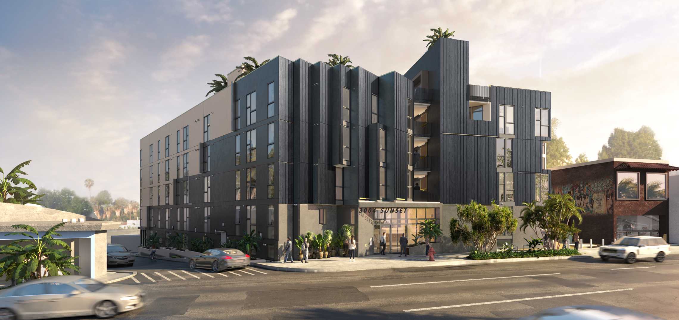 74unit apartment complex breaks ground at 3004 Sunset Boulevard in